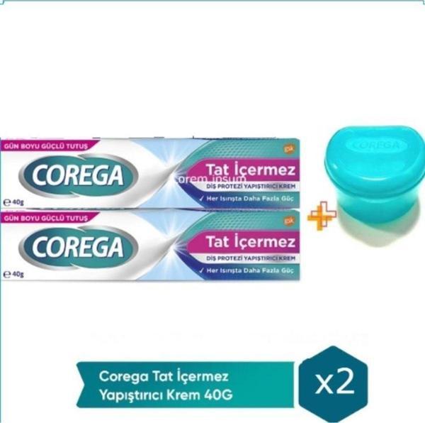 Tat Içermez Diş Protez Yapıştırıcı Krem 40 gr X 2 Adet Protez Diş Saklama Kutusu - Image 1