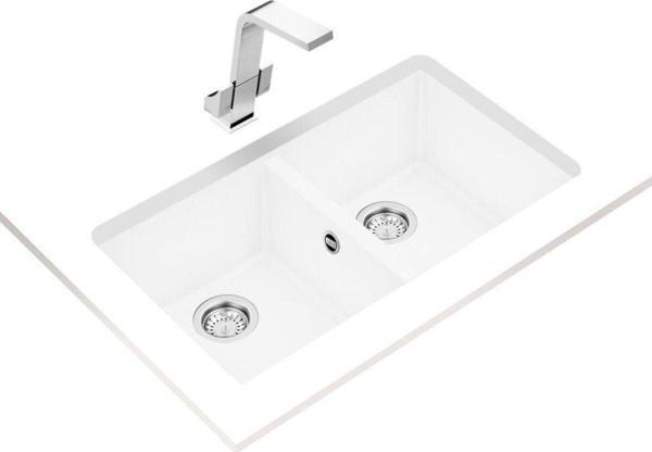 Teka Square 2B 760 Tg Beyaz Çift Hazneli Tezgah Altı Granit Evye - Image 1