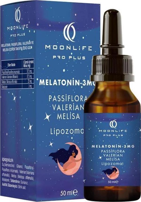 MOON LİFE MELATONİN, PASSİFLORA, VALERİAN VE MELİSA İÇEREN TAKVİYE EDİCİ GIDA 50ML ŞİŞE - Image 1