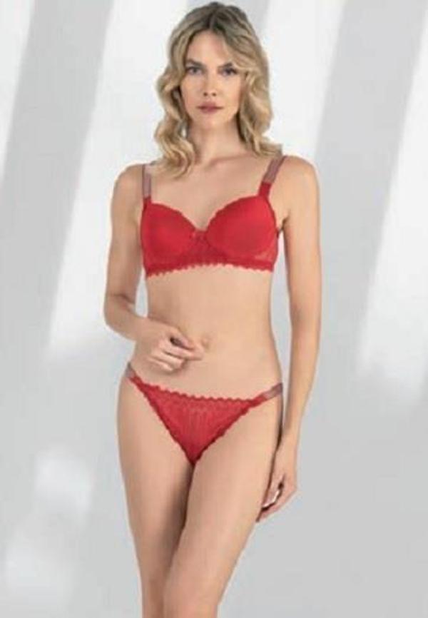 Fabony Bayan Dantelli Taşlı Destekli Sütyen Külot Takımı 4220 - Image 1