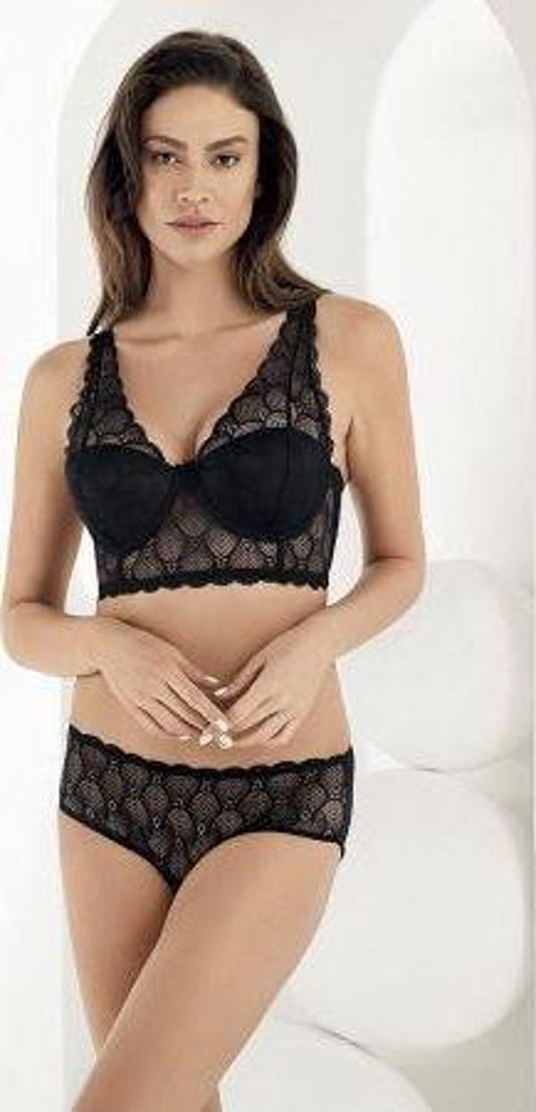 Şahinler 12700 Bayan Dantel Destekli Büstiyer Sütyen Külot Takım  - Image 1