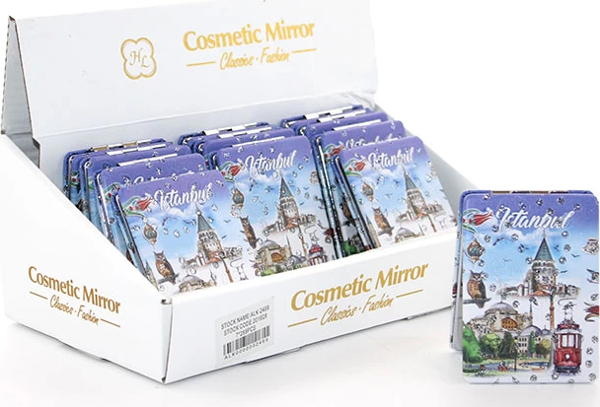 Taşlı İstanbul Tasarımı El Aynası İnce Alk2914 - Image 1