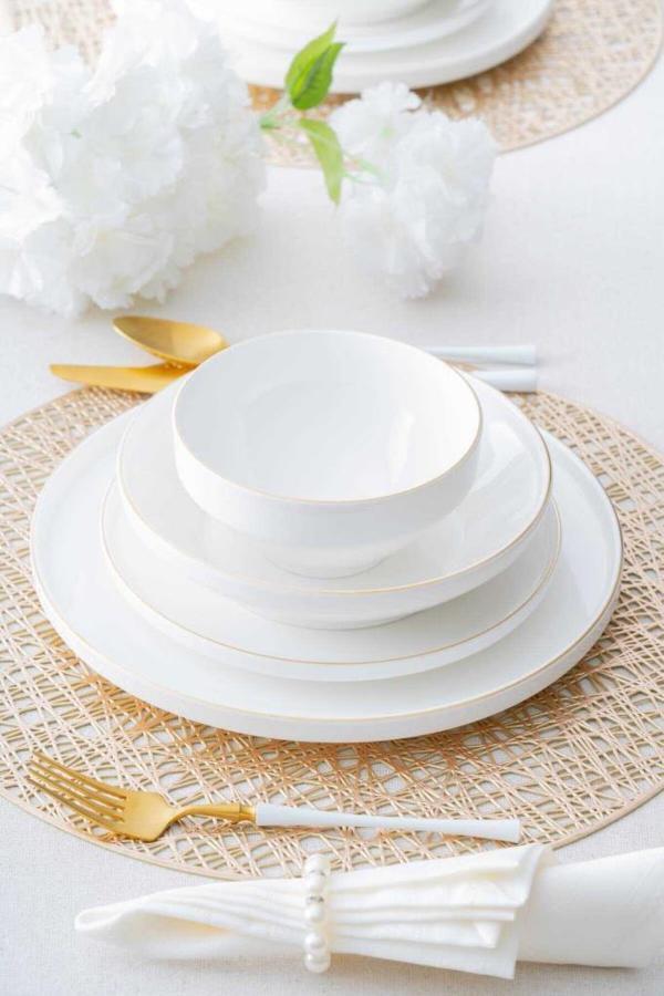 Acar Golden Rise 24 Parça Porselen Yemek Takımı SCT-05442 - Image 1