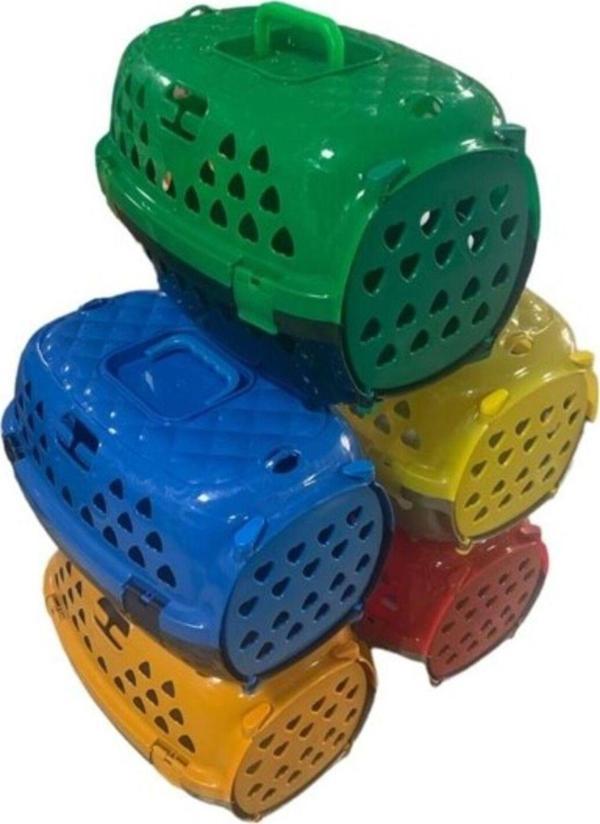 Renkli Küçük Boy Plastik Kedi Taşıma Çantası | Pratik ve Şık Evcil Hayvan Taşıma Çözümü - Image 1