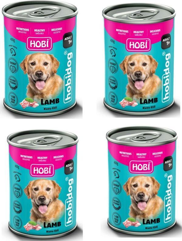 Hobi Hobidog Kuzu Etli Yetişkin Köpek Konservesi 400 Gr X 4 Adet - Image 1