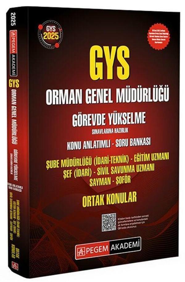Pegem 2025 GYS Orman Genel Müdürlüğü Ortak Konular Konu Anlatımlı Soru Bankası Görevde Yükselme Pegem Yayınları - Pegem Akademi Yayıncılık - Image 1