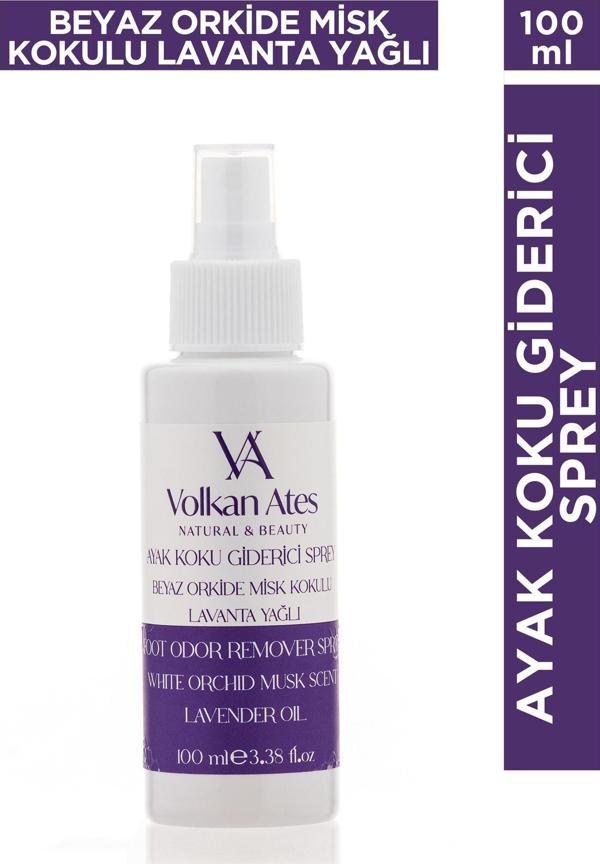 Volkan Ates Natural & Beauty Lavanta Yağlı & Beyaz Orkide - Misk Kokulu Ayak Koku Giderici Sprey 100 ml - Image 1