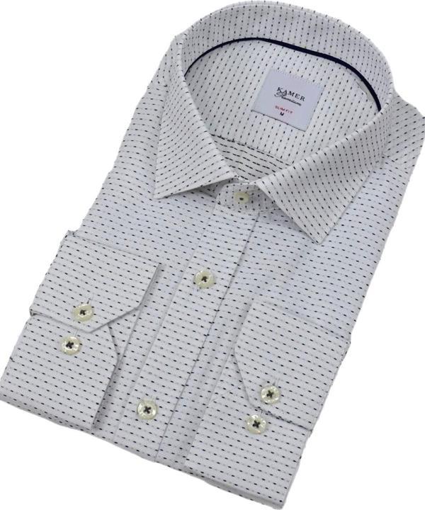 Erkek Puantiyeli Slim Fitt Uzun Kol Gömlek 2403 BGL-ST04376 - Image 1