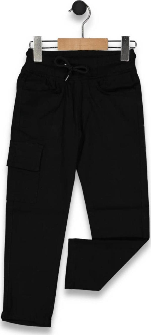 Erkek Çocuk Beli Ribanalı Siyah Kargo Kanvas Pantolon BGL-ST04546 - Image 1