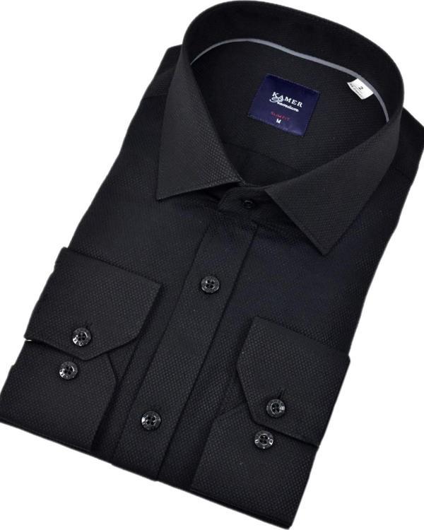 Erkek Slim Fitt Armürlü Uzun Kol Gömlek 2413 BGL-ST04383 - Image 1