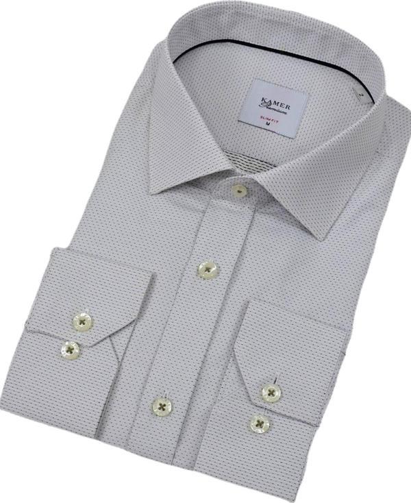 Erkek Puantiyeli Slim Fitt Uzun Kol Gömlek 2402 BGL-ST04385 - Image 1