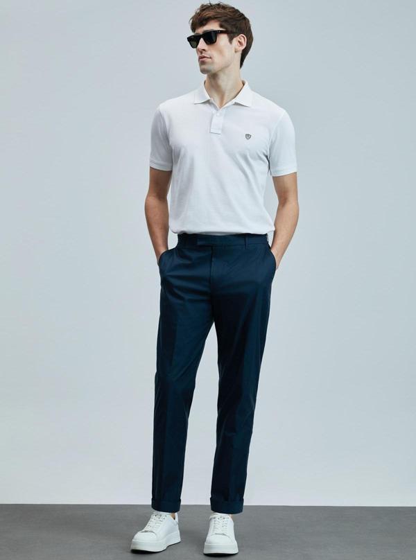 Lufian Erkek Laon Smart Polo T-Shirt 111040206 Beyaz - Image 1