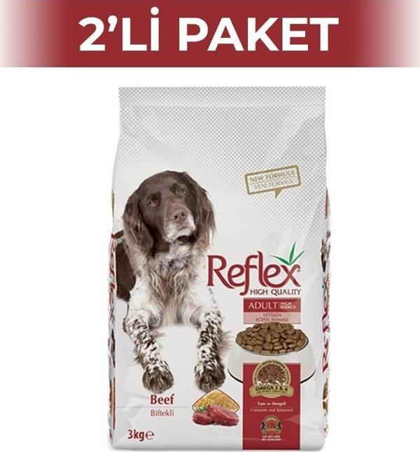Reflex Yüksek Enerjili Biftekli Yetişkin Köpek Maması 3 kg 2 Adet - Image 1