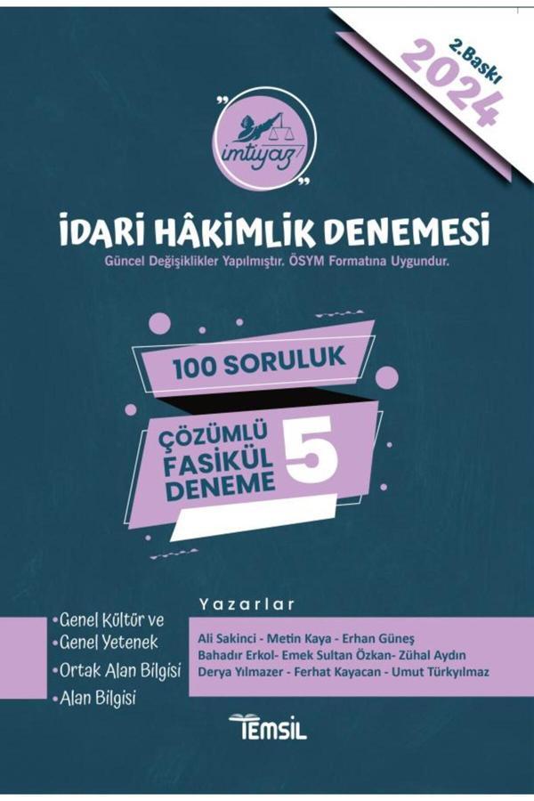 Temsil Kitap İmtiyaz İdari Hâkimlik Sınavı Çözümlü 5 Deneme - Temsil Kitap - Image 1