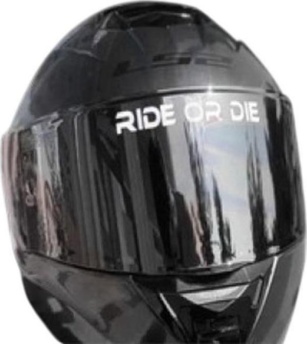 Ride Or Die Sticker Kask Vizör İçin Etiket Beyaz 2 X 13 Cm - Image 1