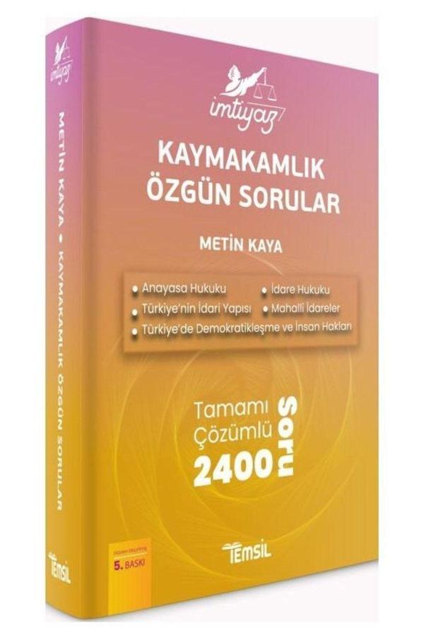 Temsil Yayınları Temsil Kaymakamlık Imtiyaz Özgün Sorular Soru Bankası Çözümlü 5. Baskı - Metin Kaya - Temsil Yayınları - Image 1