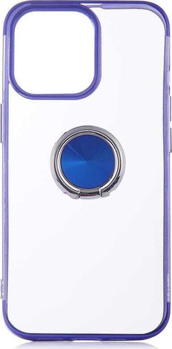 iPhone 13 Pro Kılıf Kenarları Renkli Yüzüklü Manyetik Silikon - Image 1