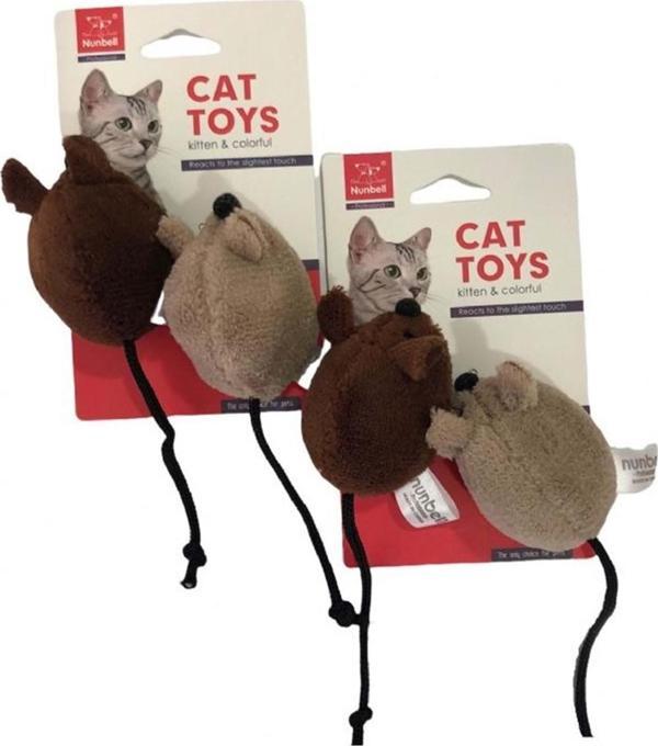 Nunbell Renkli Fare 2'li Kedi Oyuncağı - Image 1