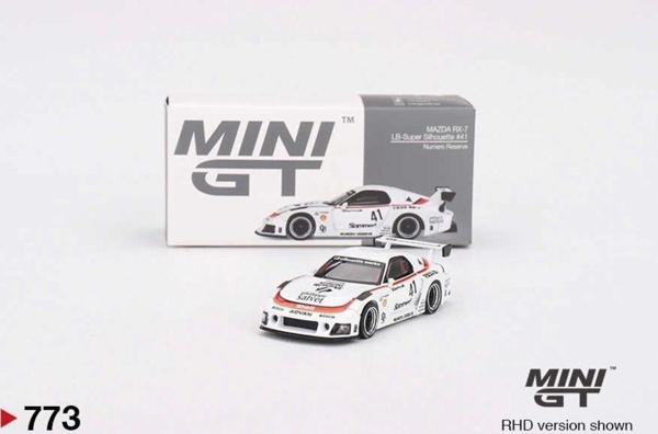 Mini GT 1:64 Mazda RX-7 LB-Super Silhouette #41 – Beyaz Yarış Tasarımı Model Araba (No: 773) - Image 1