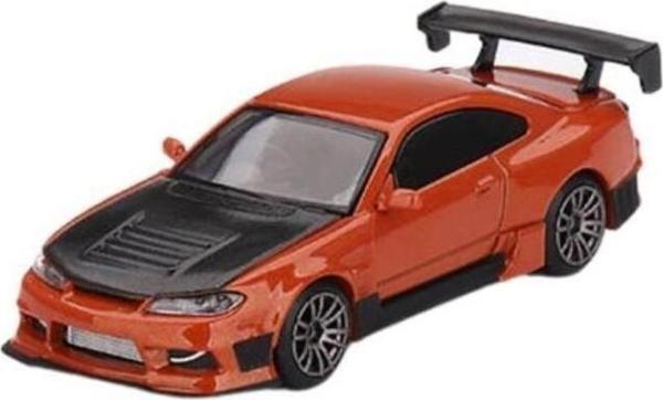 Mini GT 1:64 Nissan Silvia S15 D-Max – Metalik Turuncu Model Araba (581) - Image 1