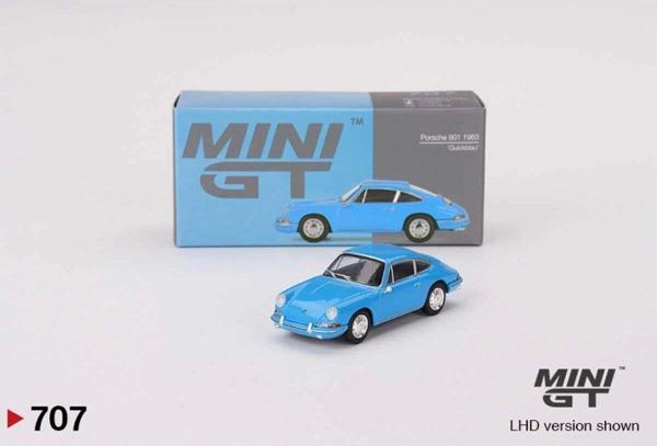 Mini GT 1:64 Porsche 901 (1963) Quicksilver – Mavi Diecast Model Araba 707 - Image 1
