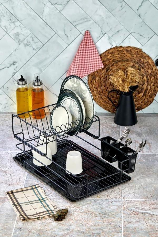 Cooker CKR2983 47x38 Cm 2 Katlı Metal Bulaşıklık - Siyah - Image 1