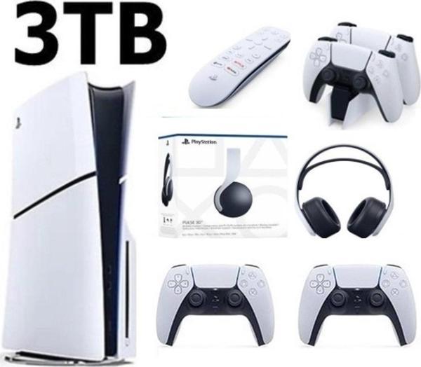 Playstation 5 Slim Cd Edition 3TB +2.Dualsense Kol +Media Kumanda+3D Plus Kulaklık+ Şarj İstasyonu - Image 1