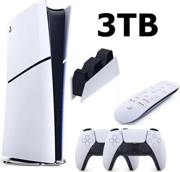 Playstation 5 Slim Dijital 3TB+2.DualSense Kol+ŞARJ İSTASYONU+MEDİA KUMANDA - Image 1