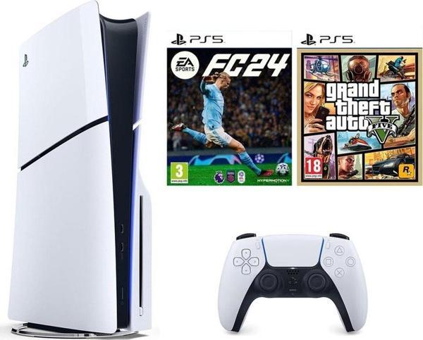 Sony Playstation 5 Slim CD'Lİ  Edition+PS5 FC 24+PS5 GTA 5 OYUN CD'Sİ - Image 1