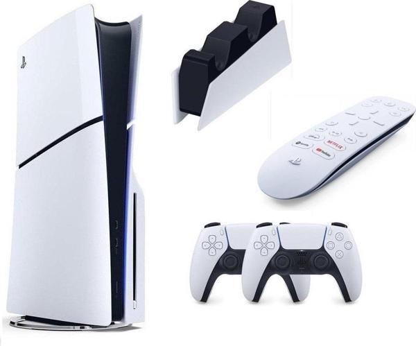 Sony Playstation 5 Slim CD'Lİ Edition +2.Dualsense + Şarj İstasyonu+PS5 Media kumanda Oyun Konsolu - Image 1