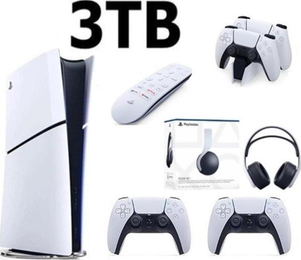 Sony Playstation 5 Slim Dijital 3TB +2.Dualsense + Şarj İstasyonu+ Media Kumanda +3D PLUS KULAKLIK - Image 1