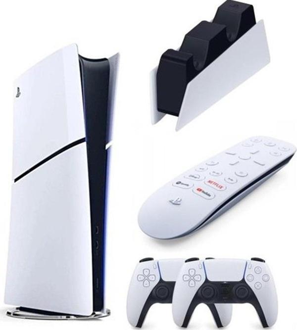Sony Playstation 5 Slim Dijital Edition +2.Dualsense + Şarj İstasyonu+ Media kumanda - Image 1