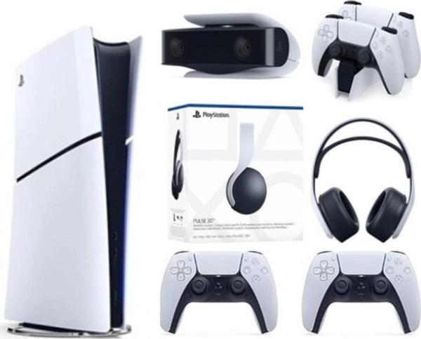 Sony Playstation 5 Slim Dijital Edition +2.Dualsense + Şarj İstasyonu+ PS5 KAMERA +3D PLUS KULAKLIK - Image 1
