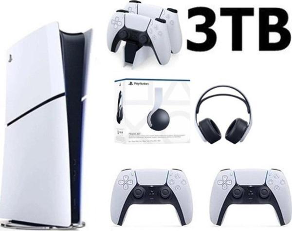 Sony Playstation 5 Slim Dijital Edition 3TB +2.Dualsense + Şarj İstasyonu+3D PLUS KULAKLIK - Image 1