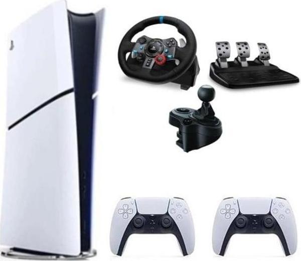 Sony Playstation 5 Slim Dijital Edition+ 2. Dualsense + G29 Driving Force Yarış Direksiyonu + Shifter - Image 1