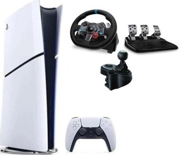 Sony Playstation 5 Slim Dijital Edition+ G29 Driving Force Yarış Direksiyonu + Shifter - Image 1