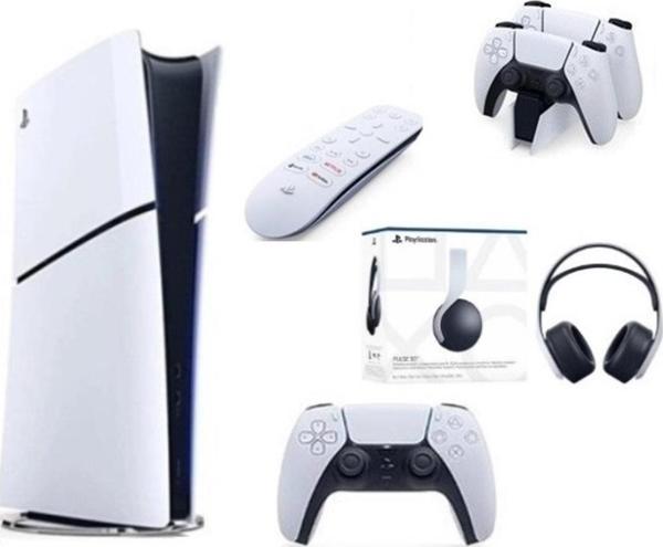 Sony Playstation 5 Slim Dijital+ Şarj İstasyonu+ Media Kumanda +3D PLUS KULAKLIK - Image 1