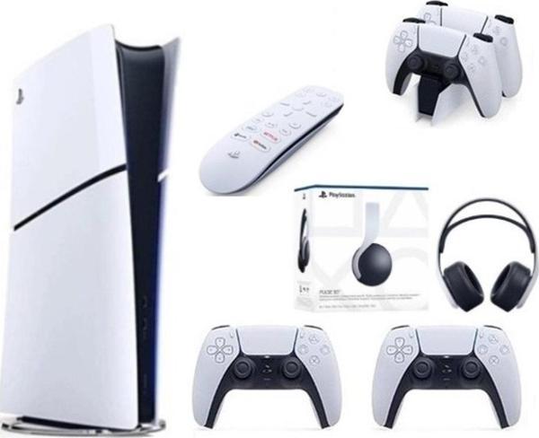 Sony Playstation 5 Slim Dijital+2.Dualsense + Şarj İstasyonu+ Media Kumanda +3D PLUS KULAKLIK - Image 1