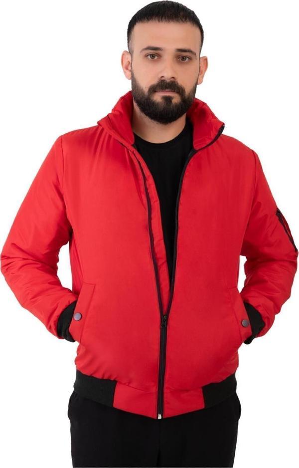 Erkek Astarlı Dik Yaka Mevsimlik Su Ve Rüzgar Geçirmez Mont - Image 1