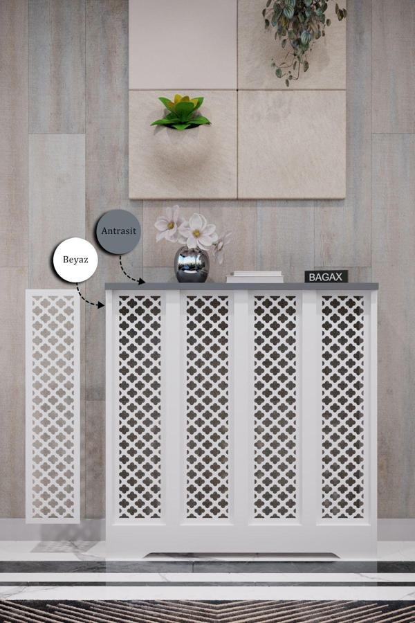 Bagax Zeugma Model, Beyaz Üstü Antrasit Renk, 76 Cm Petek Kaplama, Dresuar - Image 1