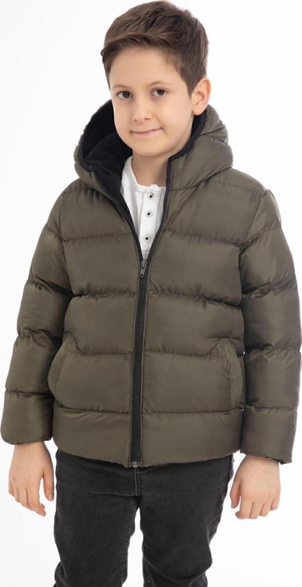 Spor Erkek Spor Çocuk Polarlı Kapüşonlu Su Geçirmez Rüzgara Dayanıklı Cepli Mont - Image 1