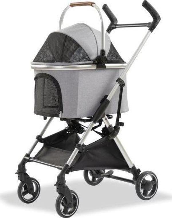 EuroDog Katlanabilir Köpek Arabası Gri 60x44x100 cm - Image 1