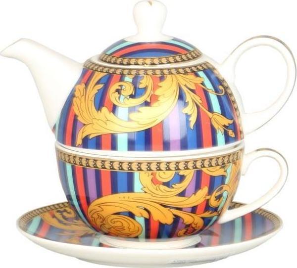 Lucky Art  Valencıa Bone Tek Kısılık Demlık & Fıncan Set - Image 1