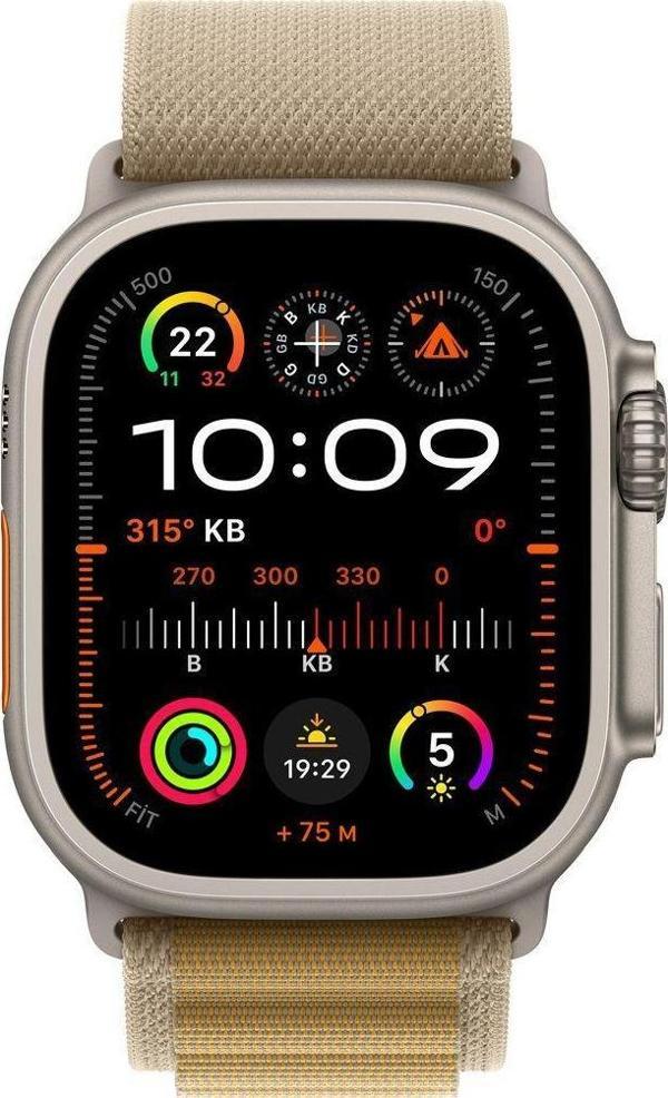 Apple Watch Ultra 2 GPS + Cellular 49mm Natural Titanium Case with Tan Alpine Loop - Medium - Image 1