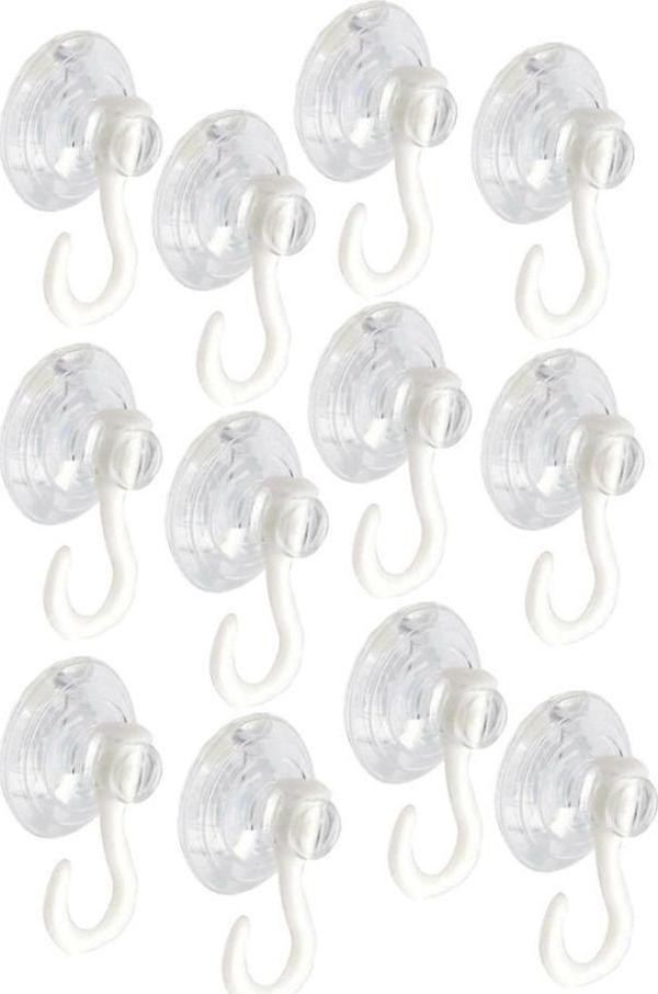 Askılı Vantuz Öpücük 3 Cm 12 Adet Kancalı Cam Vantuzu Cam Askısı Pvc Vantuz Mutfak Banyo Pencere ve Kapı Camı Vantuzu - Image 1