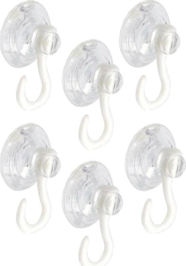 Askılı Vantuz Öpücük 3 Cm 6 Adet Kancalı Cam Vantuzu Cam Askısı Pvc Vantuz Mutfak Banyo Pencere ve Kapı Camı Vantuzu - Image 1
