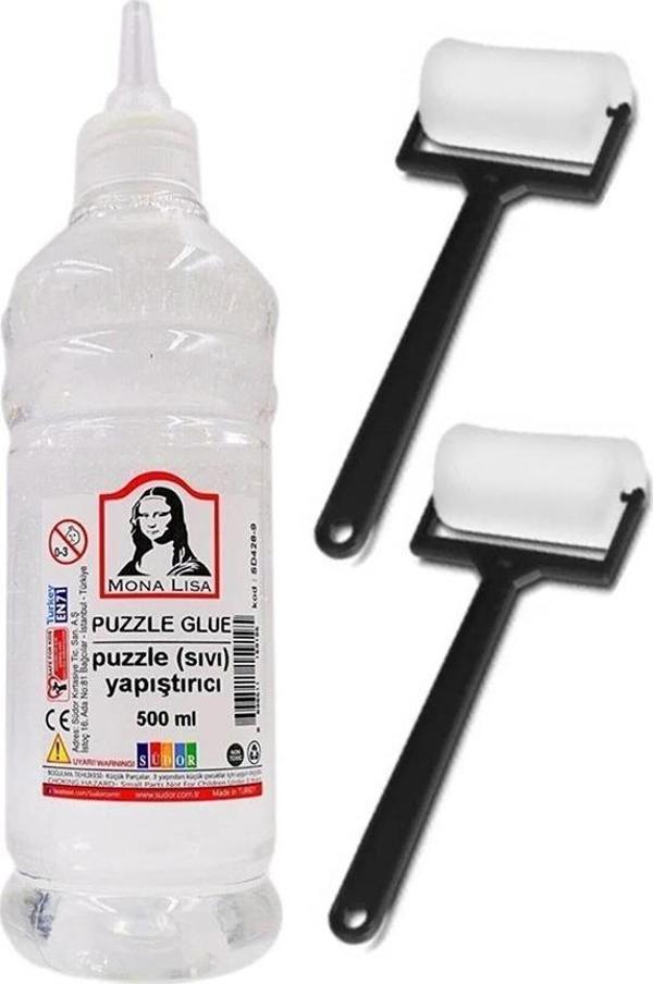 Puzzle Yapıştırıcı 500 ml 1 Adet ve Silindir Sünger Fırça 2 Adet Monalisa Pazıl Yapıştırıcısı - Image 1