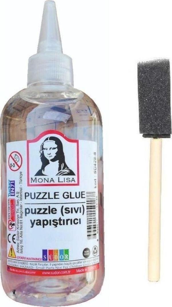 Puzzle Yapıştırıcı 250 ml 1 Adet ve Dağıtıcı Sünger Fırça 1 Adet Monalisa Pazıl Yapıştırıcısı - Image 1