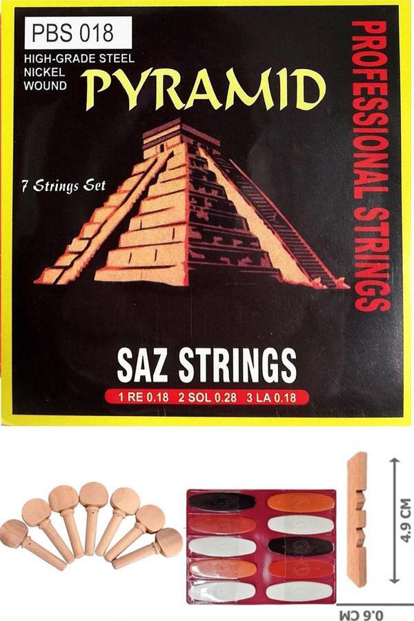 Master Music 0,18 Kısa Sap Profesyonel Bağlama Teli Takımı 10 Adet Tezene 1 Adet Eşik 7 Adet Burgu - Image 1