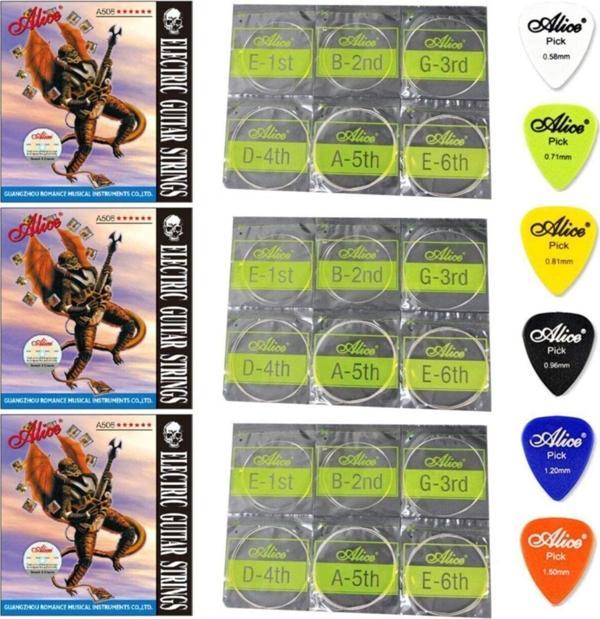 Master Music 3 Paket A506 Elektro Gitar Tel Seti Ve Pena - Image 1